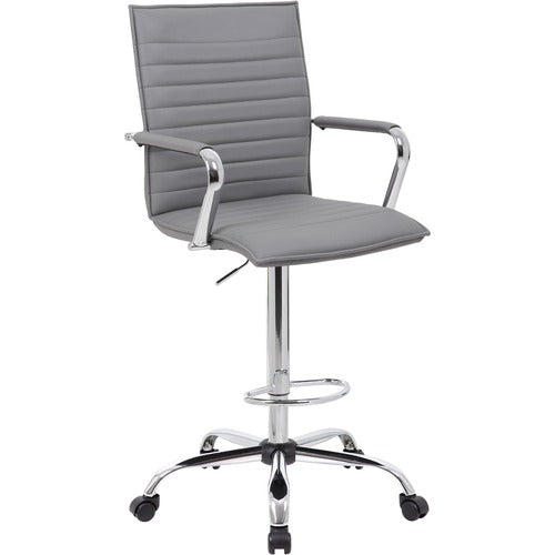 Boss BOPB16533CGY Ribbed Design Drafting Stool