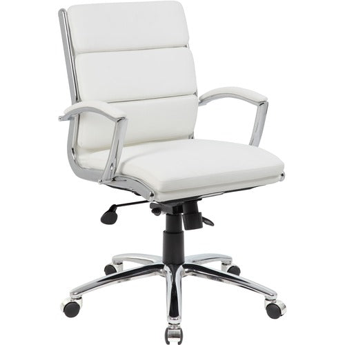 Boss BOPB9476WT CaressoftPlus™ Executive Mid-Back Chair