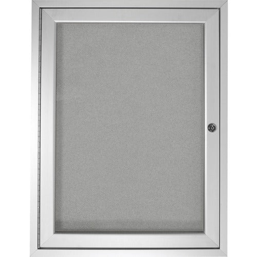 Ghent GHEPA12418VX193 1 Door Enclosed Vinyl Bulletin Board with Satin Frame