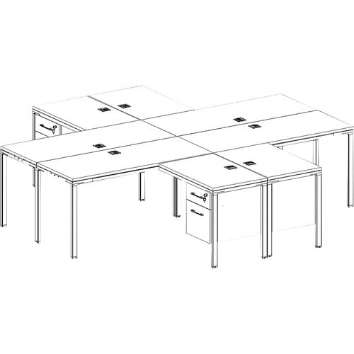 Boss BOPSGSD019102 4 - L Shaped Desk Units, 4 Pedestals