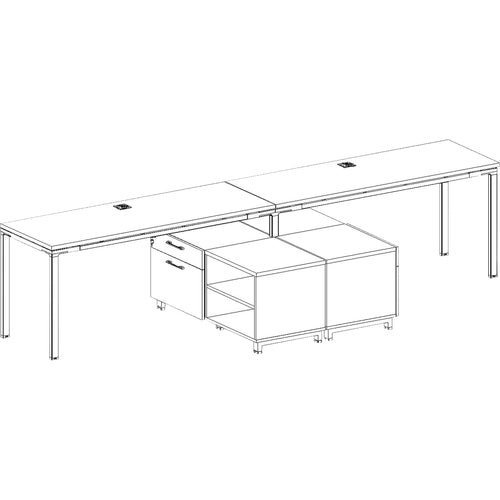 Boss BOPSGSD007101 2 Desks Side by Side with 2 Cabinets
