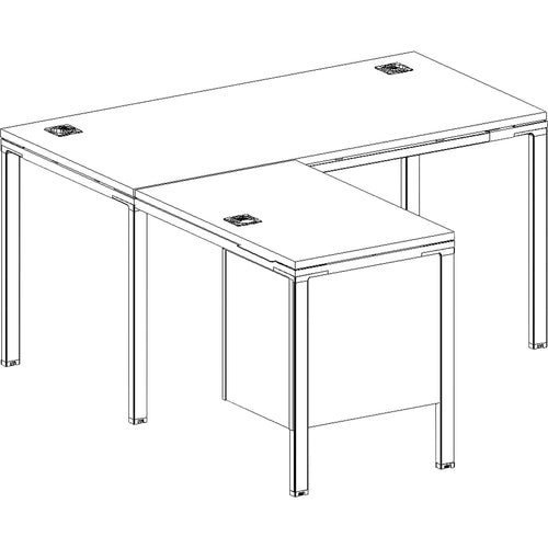 Boss BOPSGSD029203 L Shaped Desk Unit, 3 Grommets and 1 Pedestal