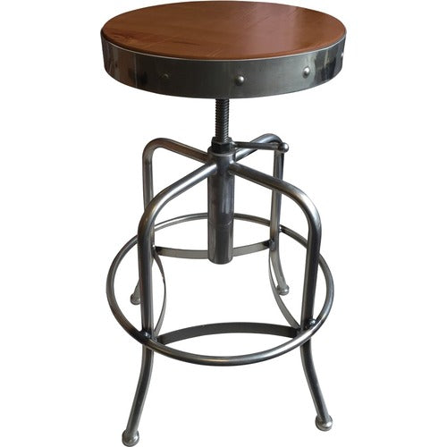 Holland Bar Stools HBC910BWBLKVNYL 910 Clear Coat Industrial Adjustable Stool