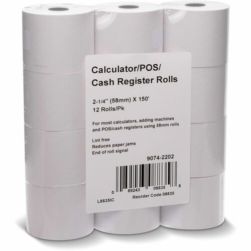 ICONEX ICX90742202 2-1/4"x150' Blended Bond Paper Roll
