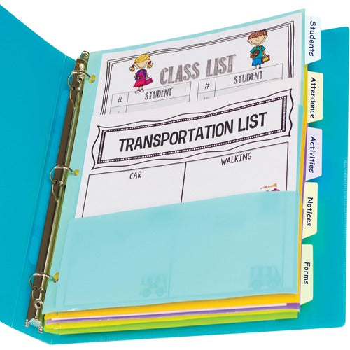 C-Line CLI07650 Bright Multi-pocket 5-tab Index Dividers
