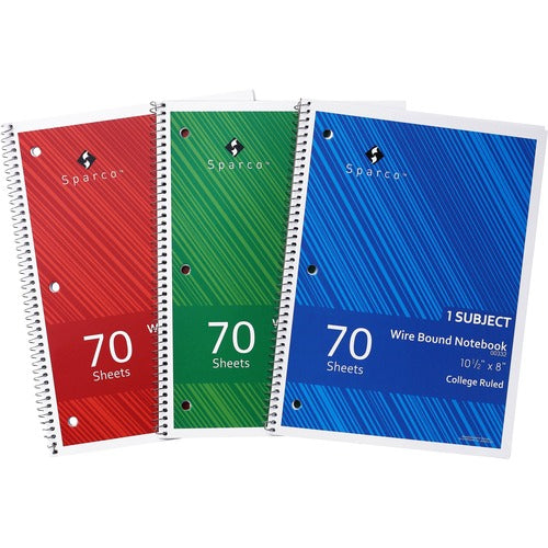 Sparco SPR00332 College Ruled Wire-bound Notebook
