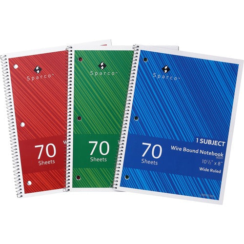 Sparco SPR00331 Wide Ruled Wire-bound Notebook