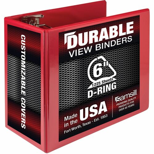Samsill SAM16423 Nonstick 6" Locking D-Ring View Binder