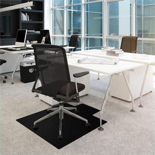 Floortex FLRFC113648LLBV Advantagemat Black® Vinyl Lipped Chair Mat for Carpets - 36" x 48"