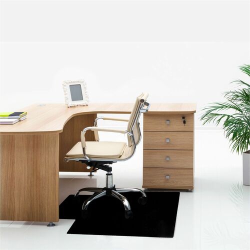 Floortex FLRFC123648HLBV Advantagemat Black® Vinyl Lipped Chair Mat for Hard Floor - 36" x 48"