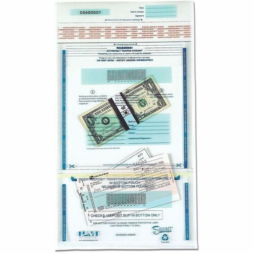 ICONEX SecurIT ICX94190071 6.0 mil Plastic Disposable Deposit Bags