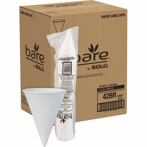 Solo SCC42BR Eco-Forward 4.25 oz Treated Paper Cone Water Cups