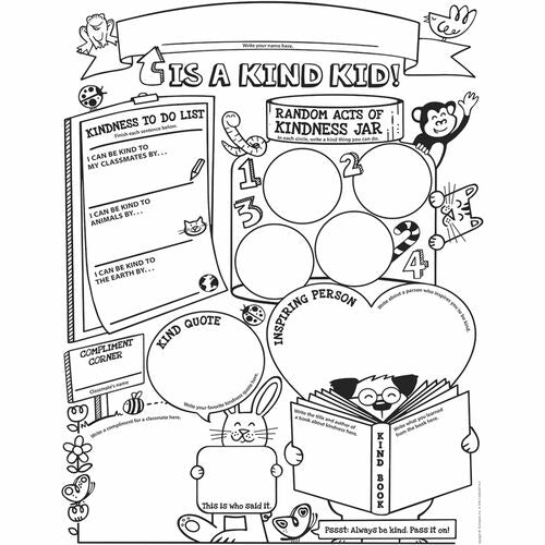 Scholastic SHS1338227149 3-6 Class Kindness Personal Poster