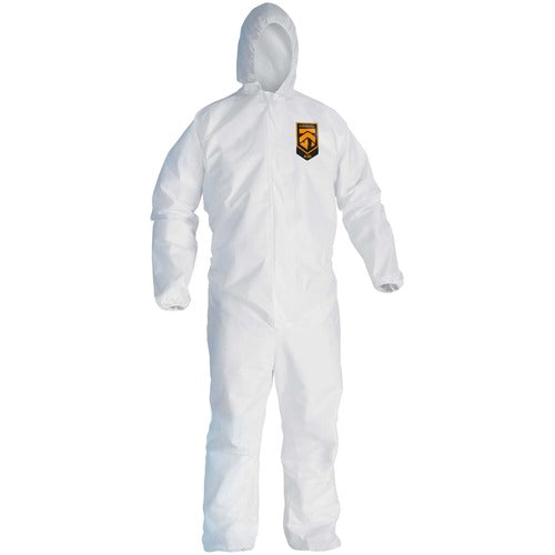 Kleenguard KCC46115 A30 Coveralls - Zipper Front with 1" Flap, Elastic Back, Wrists, Ankles & Hood