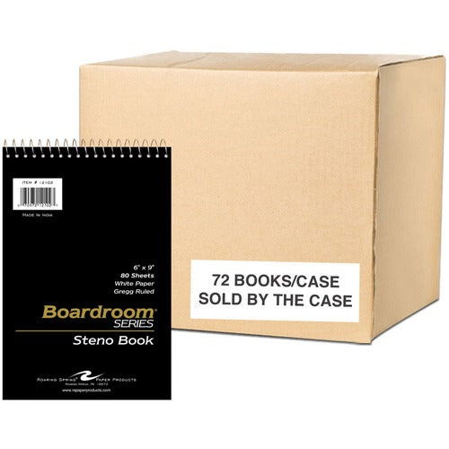 Roaring Spring ROA12102CS Boardroom Series Gregg Ruled Spiral Steno Memo Book