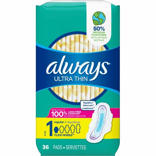 Always PGC30656 Ultra Thin Regular Pads with Wings