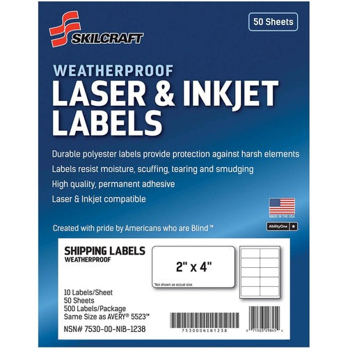 SKILCRAFT® NSN6736220 SKILCRAFT Weatherproof Mailing Labels