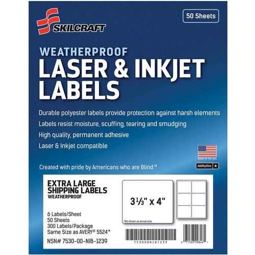 SKILCRAFT® NSN6736217 SKILCRAFT Weatherproof Mailing Labels