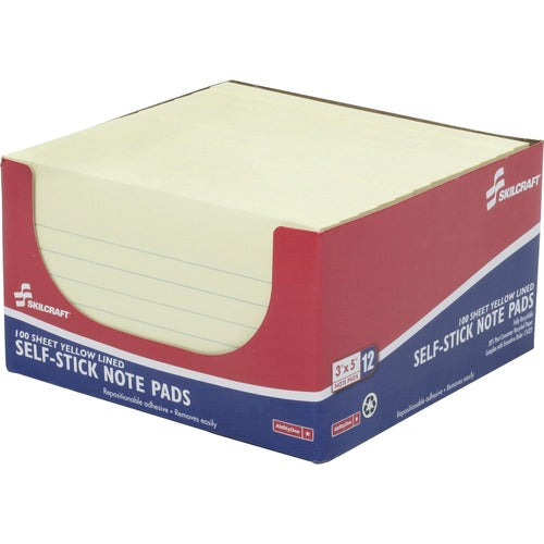 SKILCRAFT® NSN3464849 SKILCRAFT Lined Self-stick Note Pads