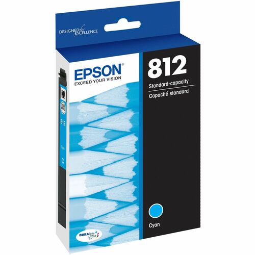 Epson EPST812220S DURABrite Ultra T812 Original Standard Yield Inkjet Ink Cartridge - Cyan - 1 Each