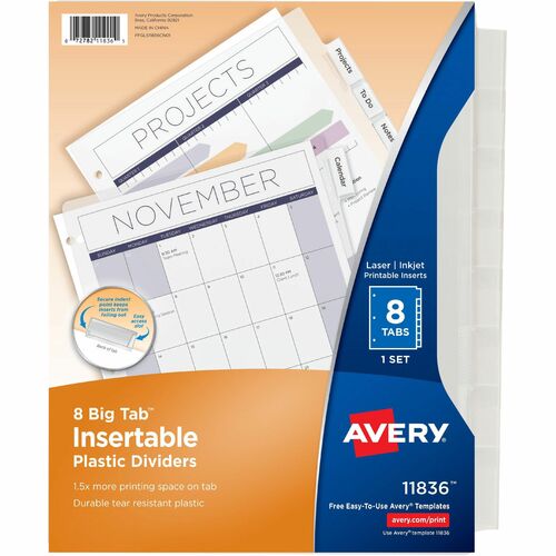 Avery® AVE11836 Avery® Big Tab Insertable Plastic Dividers