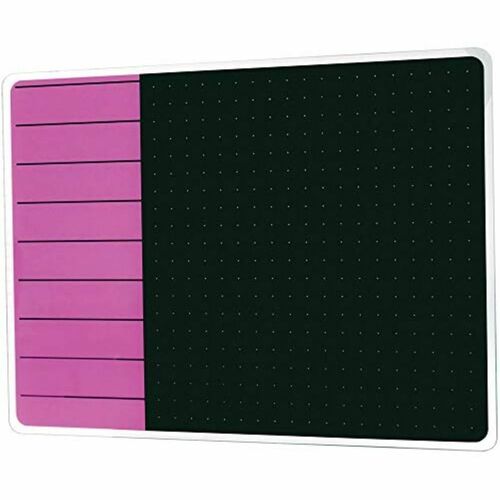 Floortex FLRFCVGM1723VP Viztex® Glacier Violet & Black Plan & Grid Glass Dry-Erase Board - 17" x 23"