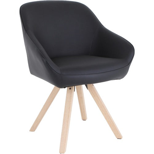 Lorell LLR68564 Natural Wood Legs Modern Guest Chair