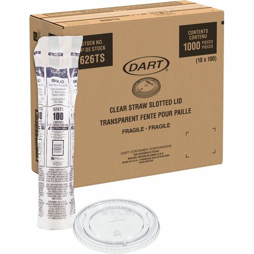 Solo SCC626TS Cup Straw Slotted Clear Lids