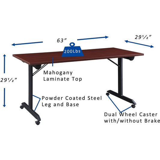 Lorell LLR60740 Mobile Folding Training Table
