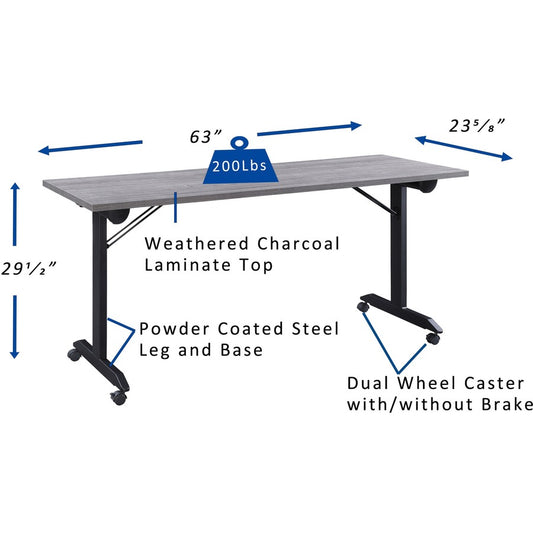 Lorell LLR60736 Mobile Folding Training Table