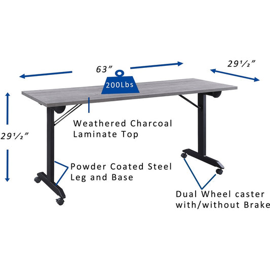 Lorell LLR60741 Mobile Folding Training Table