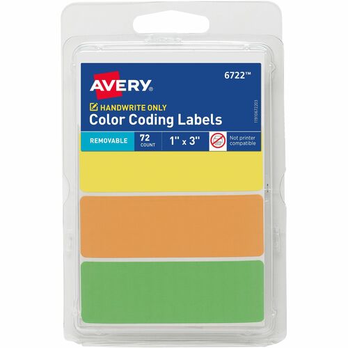 Avery® AVE06722 Avery® Rectangular Removable Color Coding Labels on Small Sheets