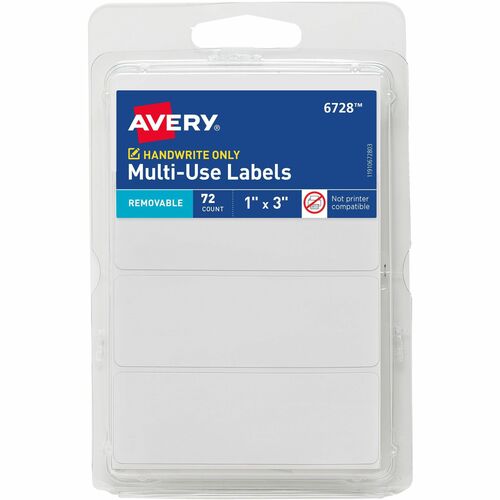 Avery® AVE06728 Avery® Removable Multi-Use ID Labels on Small Sheets - Handwrite Only