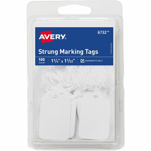 Avery® AVE06732 Avery® Marking Tags, Strung, 1-3/4" x 1-3/32" , 100 Tags (6732)