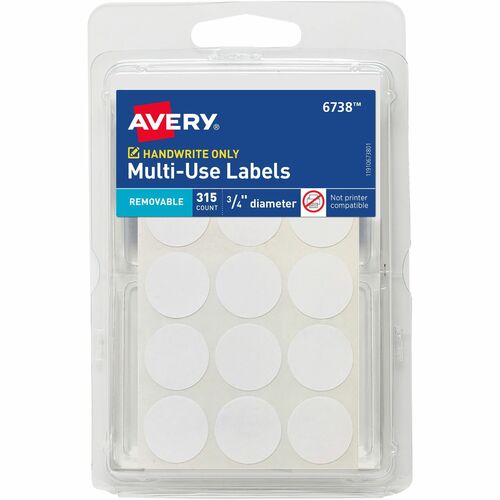 Avery® AVE06738 Avery® Removable Multi-Use ID Labels on Small Sheets - Handwrite Only