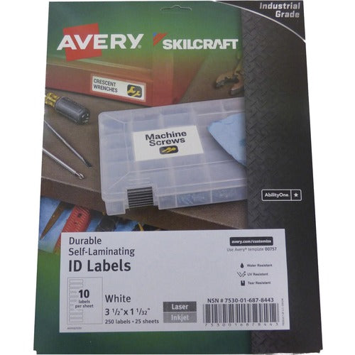 SKILCRAFT® NSN6878443 Avery Durable Self-Laminating ID Labels
