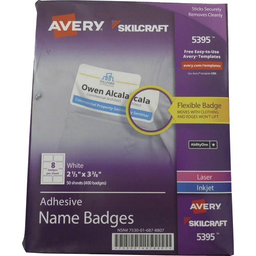 SKILCRAFT® NSN6878807 Avery Adhesive Name Badges
