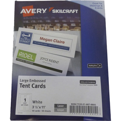 SKILCRAFT® NSN6878805 Avery 2-sided Tent Cards