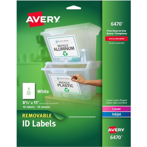 Avery® AVE06470 Avery® Removable I.D. Laser/Inkjet Labels
