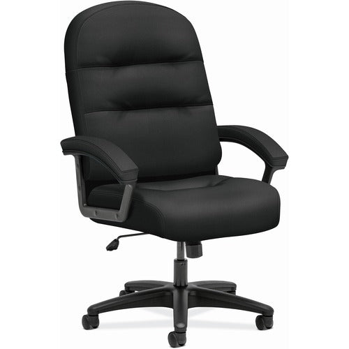 HON HON2095HPWST10T Pillow-Soft Executive High-Back Chair | Fixed Arms | Black Fabric