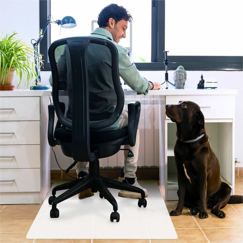 Floortex FLRNCMFLLAC0004 Polypropylene Rectangular Anti-Slip Foldable Chair Mat for Hard Floors-46" x 57"