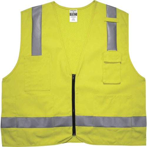 Ergodyne EGO21489 8262FRZ Hi-Vis Flame-resistant Surveyor Vest - Class 2, NFPA 70E, Mesh