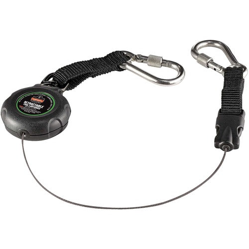 Ergodyne EGO19300 3000 Retractable Tool Lanyard w/ Dual SS Carabiners - 1lb