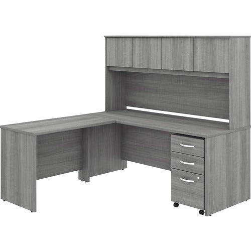 Bush Business Furniture BSHSTC006PGSU Studio C 72W X 30D L Shaped Desk With Hutch, Mobile File Cabinet and 42W Return