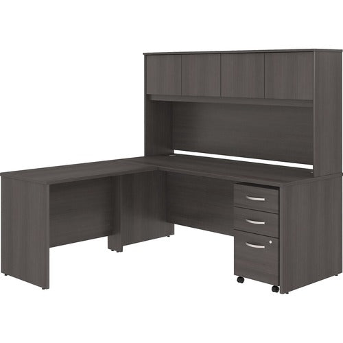 Bush Business Furniture BSHSTC006SGSU Studio C 72W X 30D L Shaped Desk With Hutch, Mobile File Cabinet and 42W Return