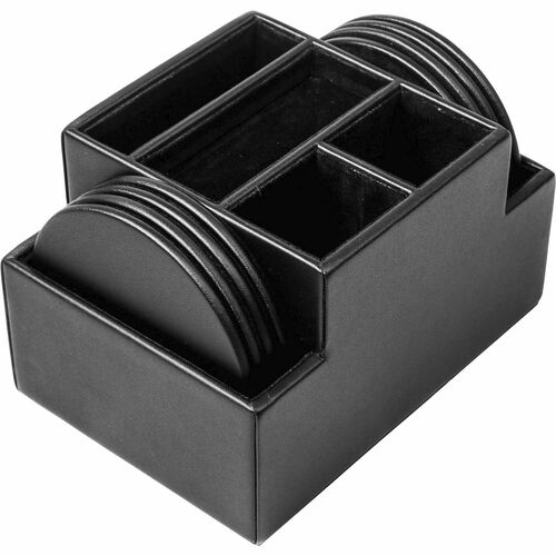Dacasso DACA1058 Leather Round Coaster Set