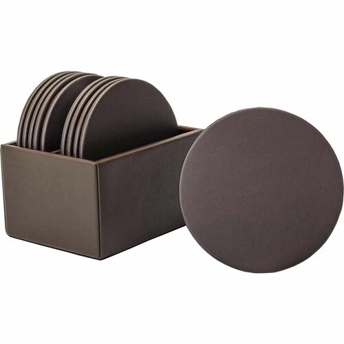Dacasso DACA3335 Leatherette Round Coaster Set