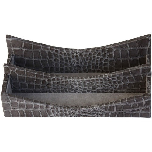 Protacini DACA6208 Castlerock Gray Italian Patent Leather Letter Holder