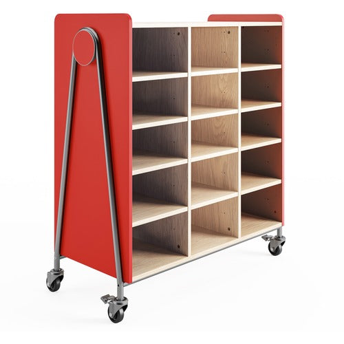 Safco SAF3931RED Whiffle Typical Triple Rolling Storage Cart