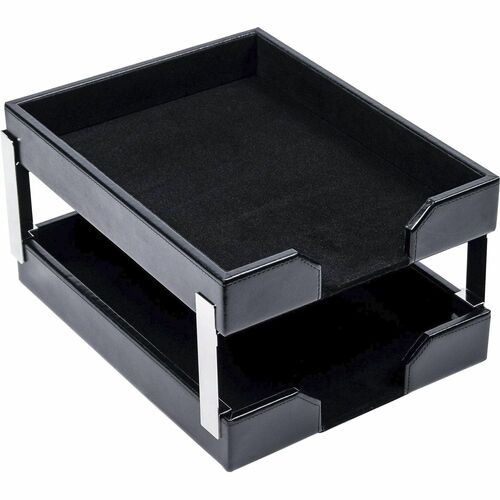 Dacasso DACA1422 Bonded Leather Double Letter Trays